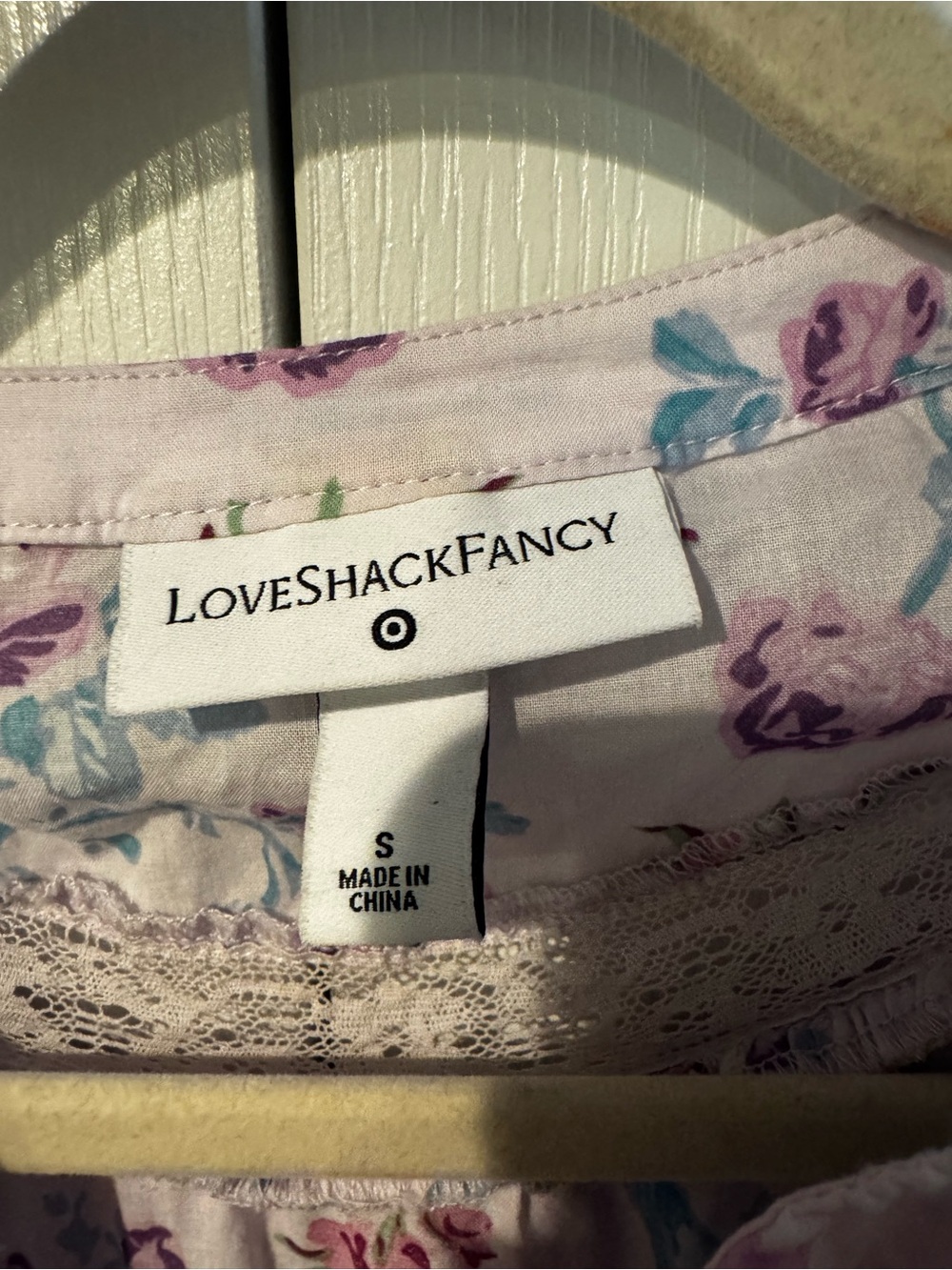 LoveShackFancy x Target Lavender and Blue Floral Lace-Trim Mini Dress - Size S - Picture 4 of 6